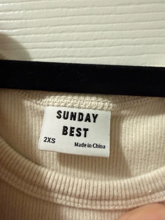 Sunday Best Ribbed Tank Top - Cream - Picture 3 of 3